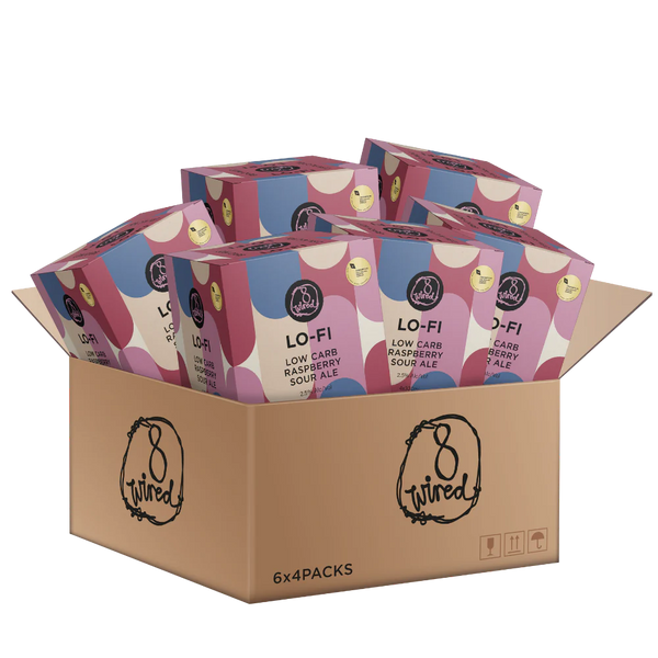 8 Wired Brewing LO-FI Raspberry Sour 24 x 330ml Cans (6 x 4packs)