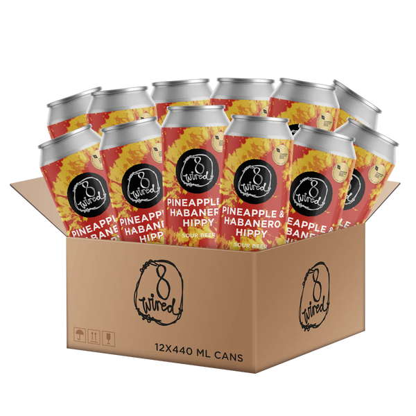 8 Wired Brewing Pineapple and Habanero Hippy - Sour Beer 12 x 440mls