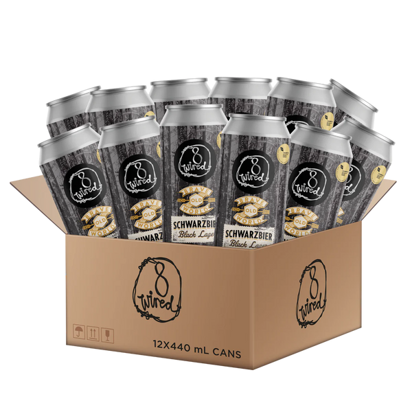 8 Wired Brewing Brave Old World - Schwarzbie 12 x 440mls