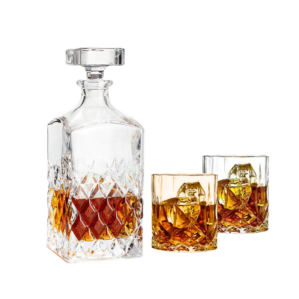 Whiskey decanter set 3 piece