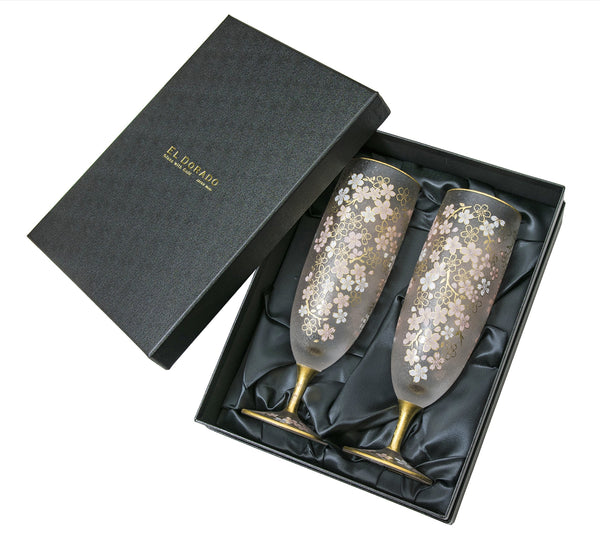 ISHIZUKA ADERIA EL DORADO sakura beer glass set 360ml*2