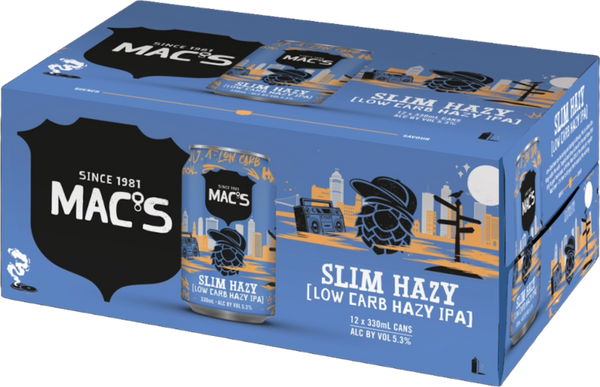 Macs Slim Hazy Low Carb IPA 330mL Can 12 Pack
