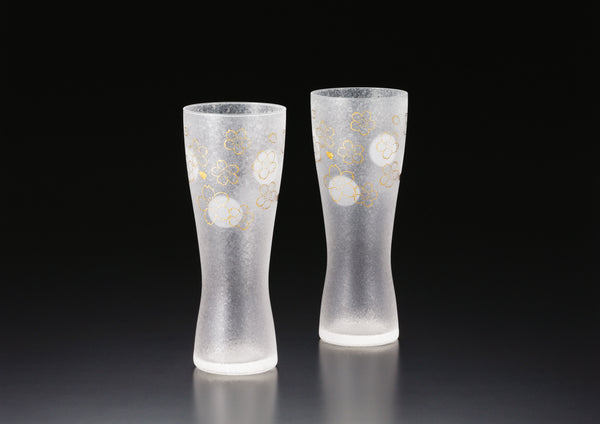 Ishizuka Sakura Frothing Beer Glass L Pair Sakura