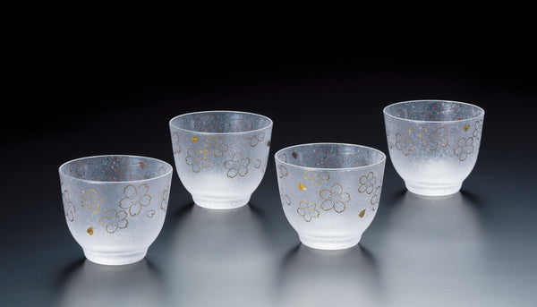 Ishizuka Sakura Cold Tea Cup 4pcs Set