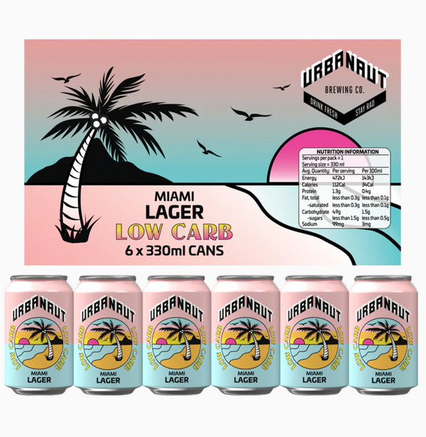 Urbanaut Miami Brut Lager*Low Carb (6x330ML Cans)
