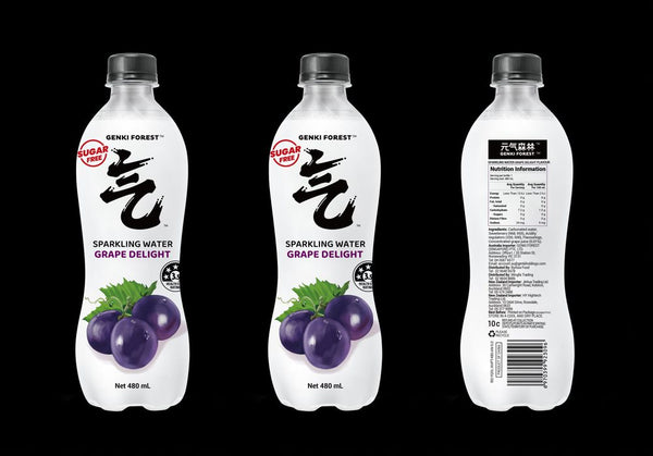 Genki Forest Sparkling Water Bottle (Grape) 480ml