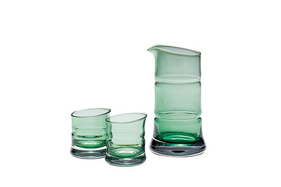 Hirota aotake glass sake set