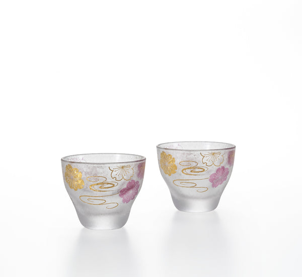 ISHIZUKA Suimon sakura premium sake glass set 90ml*2