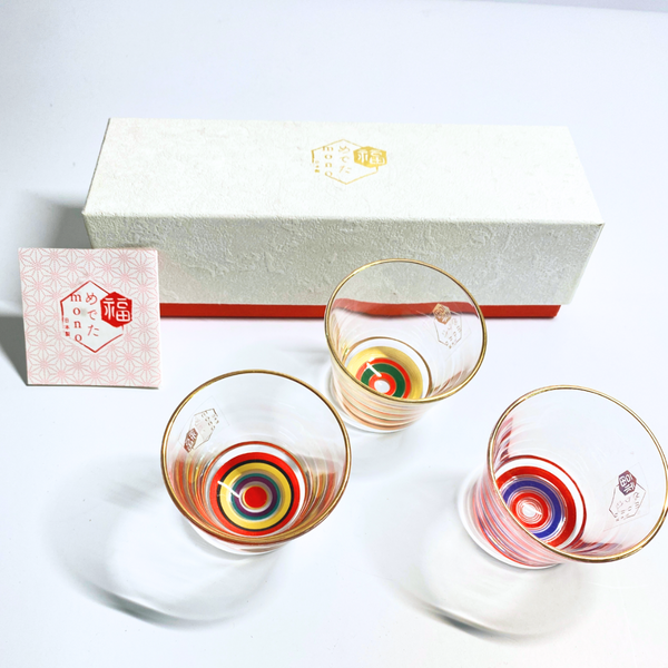 ISHIZUKA Medeta Mono sake glass set 90ml*3