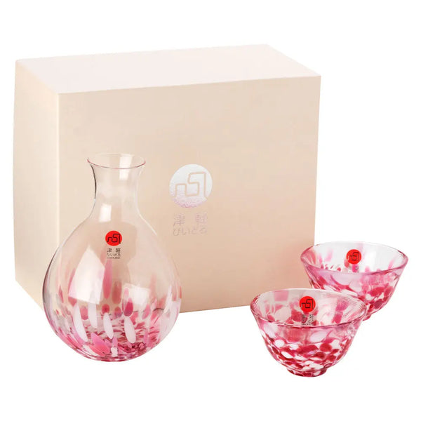 ISHIZUKA Tsugaru cherry blossom sake carafe set