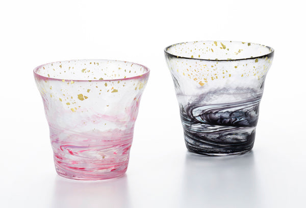ISHIZUKA Tsugaru Kinsai on-the-rocks glass set-Saisoku 300ml*2