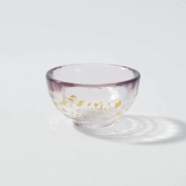Hirota glass sake cup gold leaf (purple) 55ml